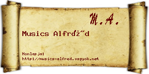 Musics Alfréd névjegykártya